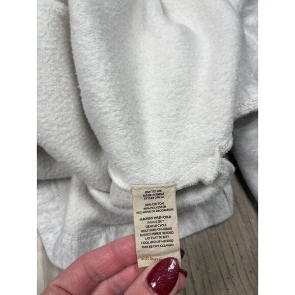 Soft Surroundings Fleece Lined Tunic Sweatshirt Small Gray Embroidered Trim - Picture 6 of 9